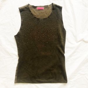 Velvet Green beaded tank